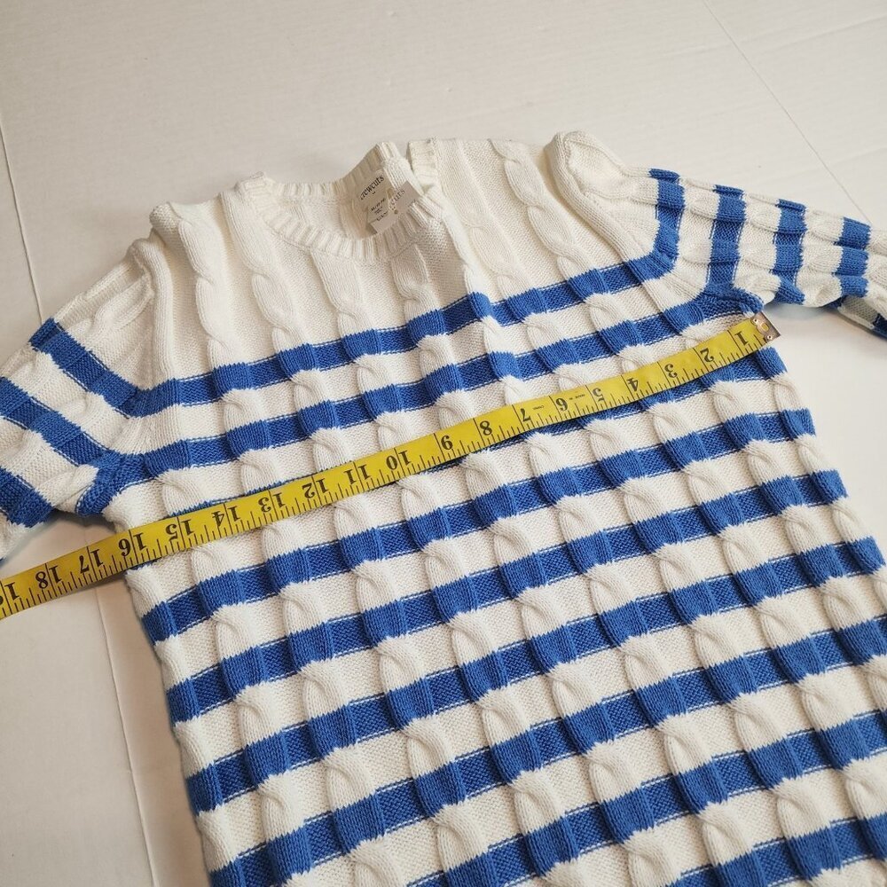 New Crewcuts Factory girls 12-14 knit sweater Blue White stripes coastal - Picture 7 of 10
